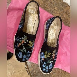 Keds Black Floral Embroidered Sneakers